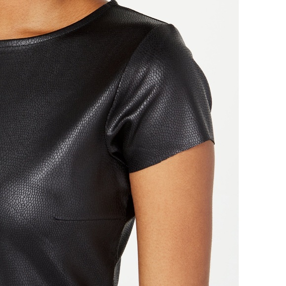 Rosie Harlow Textured Faux-Leather Skater Dress - Picture 4 of 4